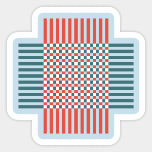 red white blue weave lines Sticker